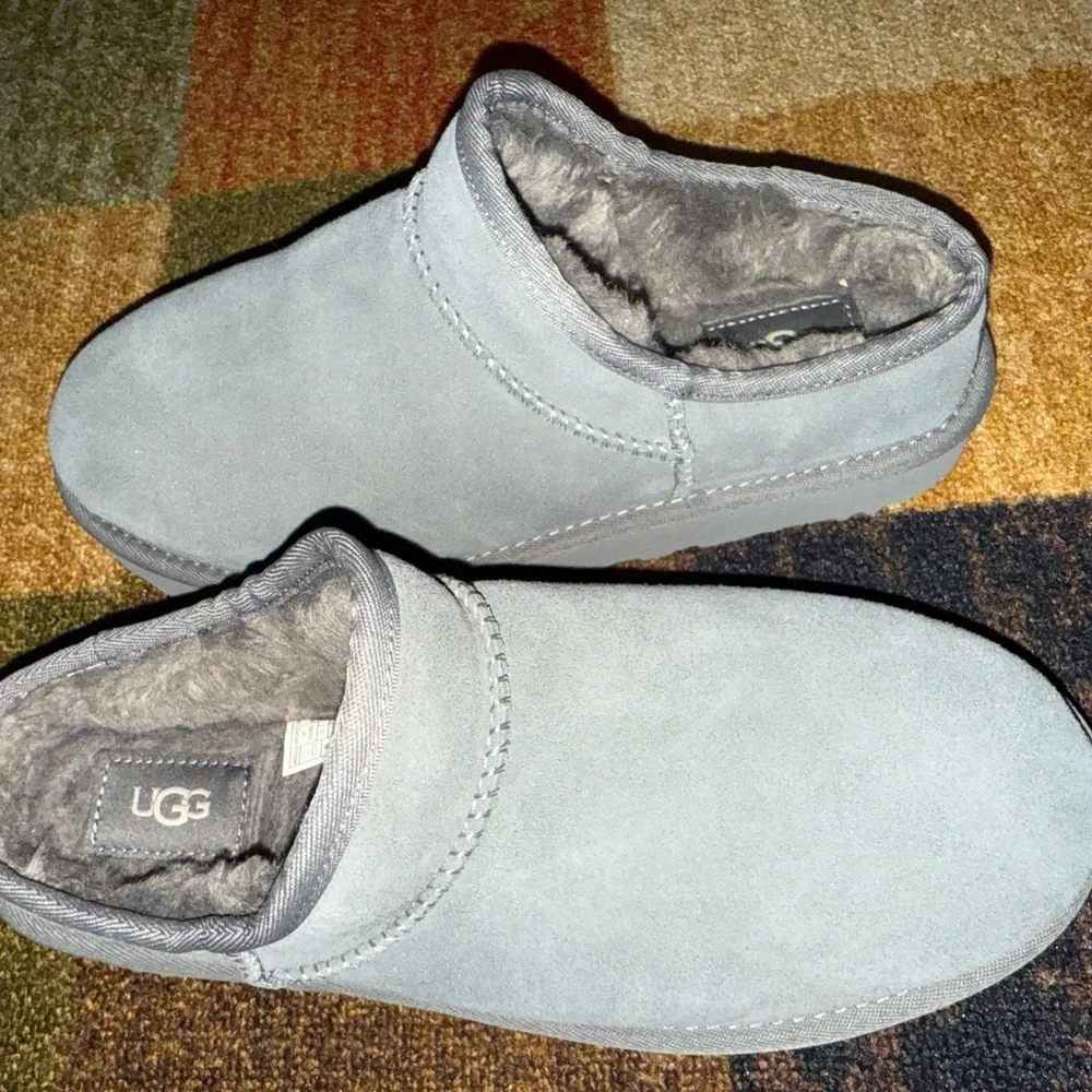 UGG Gray Suede Slip-On Shoes - Picture 4 of 6